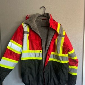 Men's Red and Black Reflective Jacket size Medium